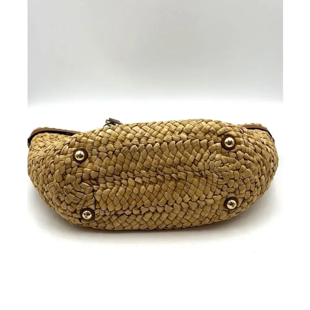 Michael Kors Hamilton Corn Husk Straw Tote Large Handbag